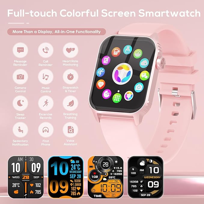 Smart Watches for Women Men, 1.83" HD Smartwatch with 90 Sports Modes, Heart Rate/Sleep Monitor, IP67 Waterproof, Bluetooth Call & Music Control