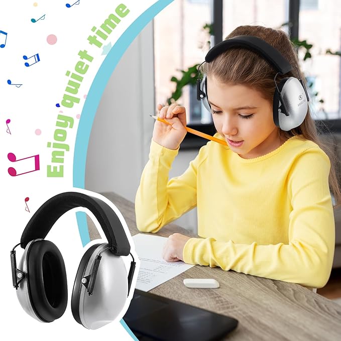 Amylove 6 Pcs Kids Noise Cancelling Headphones 27db Adjustable Earmuffs for Autism Sensory Toddler Children