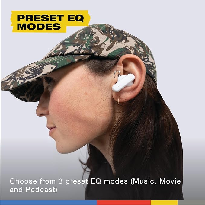 Skullcandy Smokin’ Buds Wireless Earbuds, Bluetooth Headphones, Noise Isolating Fit, Up to 20 Hours Battery, IPX4 Sweat and Water Resistant, Microphone for iPhone Android - Bone