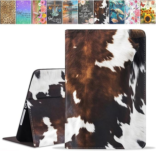 Case for Samsung Galaxy Tab A7 10.4 inch 2022/2020 (SM-T500/T503/T505/T507/T509), Premium PU Leather Stand Folio Cover with Auto Sleep/Wake, Brown Cow Print