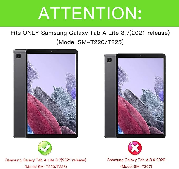 Rantice Samsung Galaxy Tab A7 Lite Case 2021, Hybrid Case with Kickstand, Shockproof Rugged Tablet Case for Kids Boys Girls, Green+Black