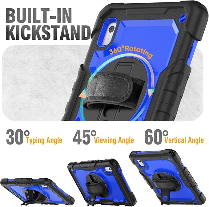 HXCASEAC Case for Lenovo Tab M9 2024/2023 (TB-310FU), with Screen Protector/Rotating Hand Strap/Sturdy Stand, Protective Cover for Lenovo M9 Tablet Case 9 inch, Blue