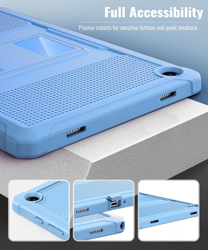 MoKo Case Fit Galaxy Tab A9 Plus 11-Inch 2023 (SM-X210/X216/X218), Shockproof Full Body Rugged Stand Back Cover Built-in Screen Protector Fit Galaxy Tab A9+ 11" 2023, Sunny Sky Blue