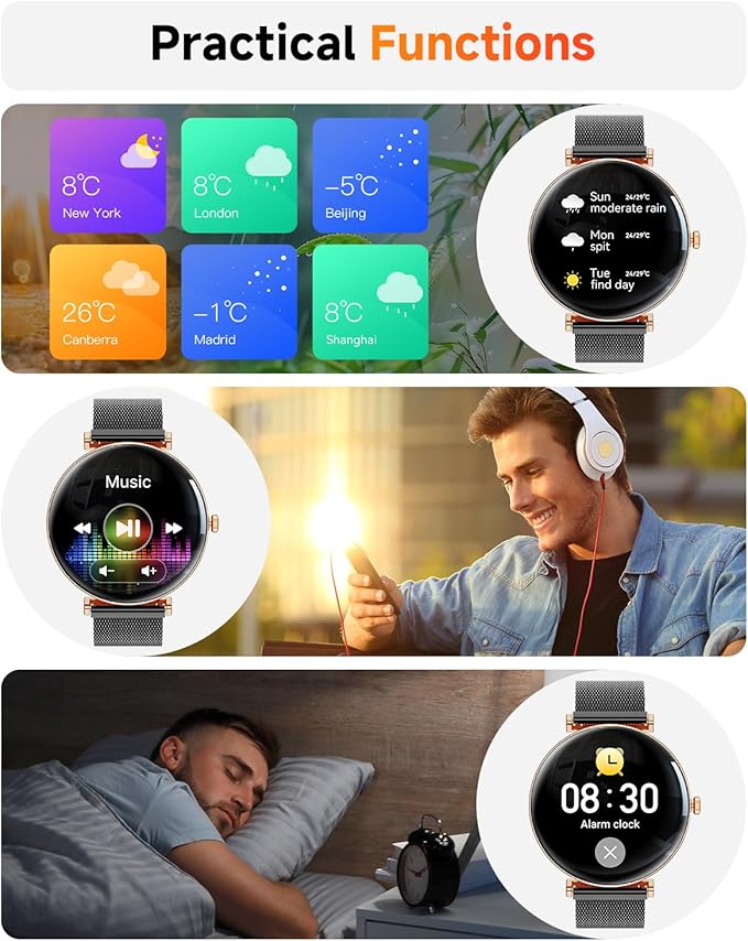 Hwagol Smart Watches for Women Men[Calls/Metal Thin] for Android iPhone Compatible,1.43" Micro-Spherical AMOLED Screen,IP68 Waterproof Fitness Tracker Heart Rate/SpO2/Sleep Monitor/Pedometer