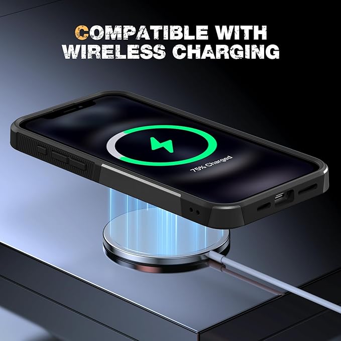 Diaclara Designed for iPhone 12 Pro Max Case, [with Privacy Screen Protector] [Anti Spy] [Military Grade Drop Protection] Heavy Duty Full-Body Shockproof Phone Case, Black