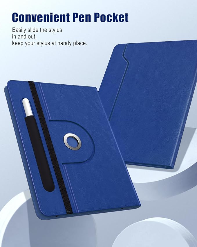 TiMOVO Universal Case for 9-11 Inch Tablet, 360 Degree Rotating Stand Protective Cover with Pen Pocket for 9 10 10.1 Inch Android Touchscreen Tablet, Bright Blue