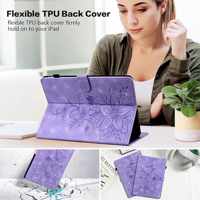 Case for Samsung Galaxy Tab A9+/ A9 Plus 11 inch 2023 SM-X210/ X215/ X216, Magnetic Clasp Stand Premium PU Leather Case with Pen Holder for Galaxy Tab A9 Plus Tablet Case, Purple