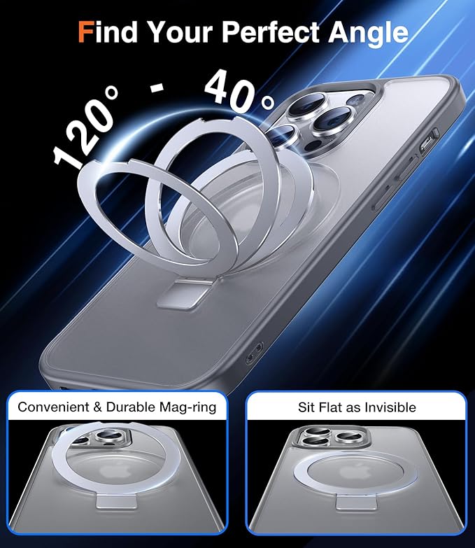 3-in-1 [Magnetic+Kickstand+Ring Holder] for iPhone 13 Pro Max Case Stand Ring Holder Compatible with MagSafe, Military Shockproof Protective iPhone 13 Pro Max Phone Case Kickstand Cover