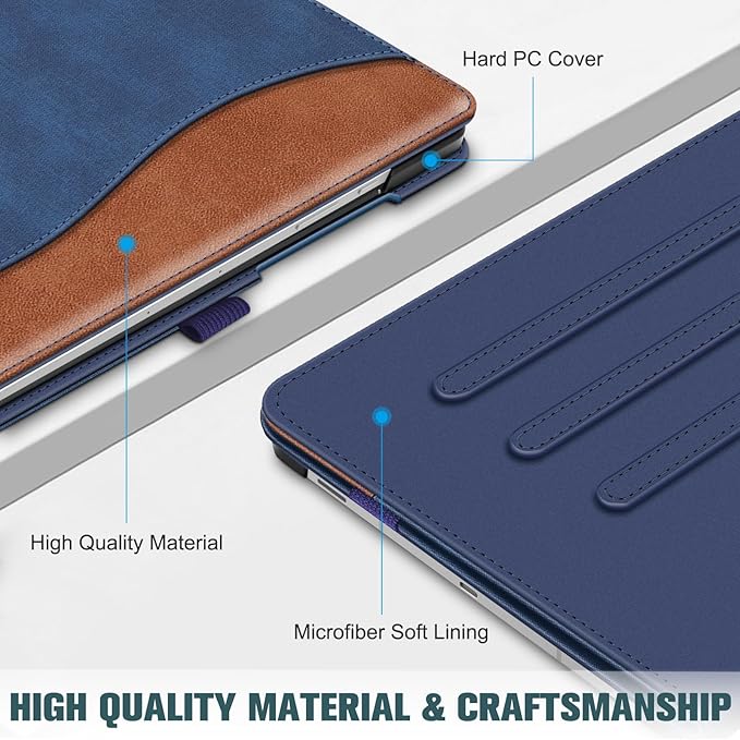 Fintie Case for Samsung Galaxy Tab S10 Lite/ S10 FE/ S9 FE 5G 10.9 Inch/Tab S9 11 Inch with S Pen Holder, Multi-Angle Viewing Protective Cover with Pocket, Auto Sleep/Wake, Denim Blue/Brown