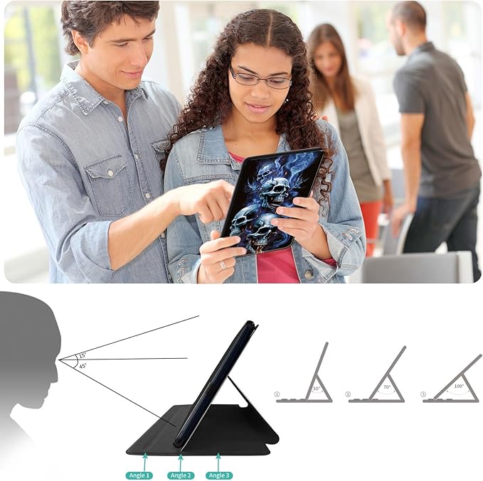 Case for Lenovo Tab M10 Plus 10.3", 360 Degree Rotating Folding Stand,with Auto Sleep/Wake Case for Lenovo Tab M10 Plus (2020 2nd Gen) TB-X606F/TB-X606X 10.3" FHD Tablet,Skull Head with Blue