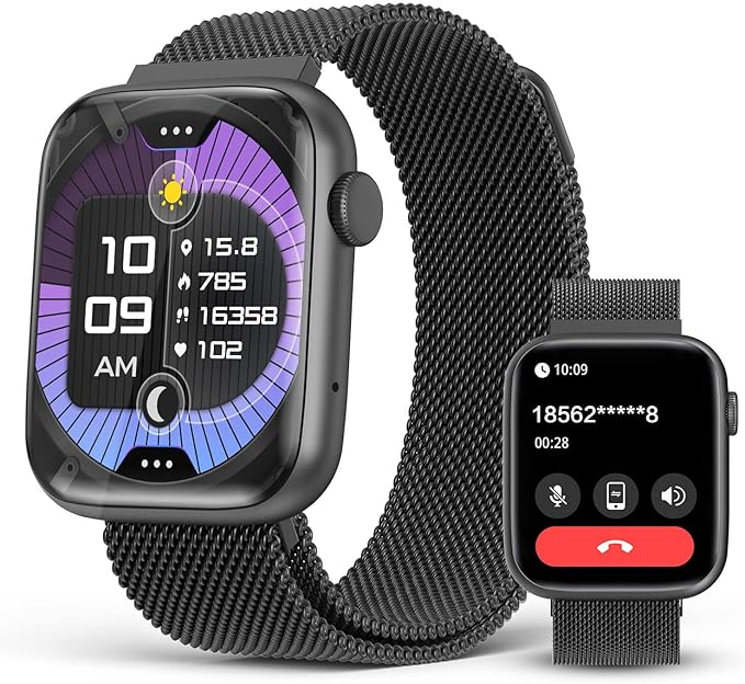 Smart Watches for Men Blood Pressure, DA GPT AI Waterproof Smartwatch, 1.9" AMOLED Display, 24/7 Heart Rate, Blood Oxygen, Stress Sleep Monitor, 123 Sports Fitness Tracker, Compatible Android and iOS