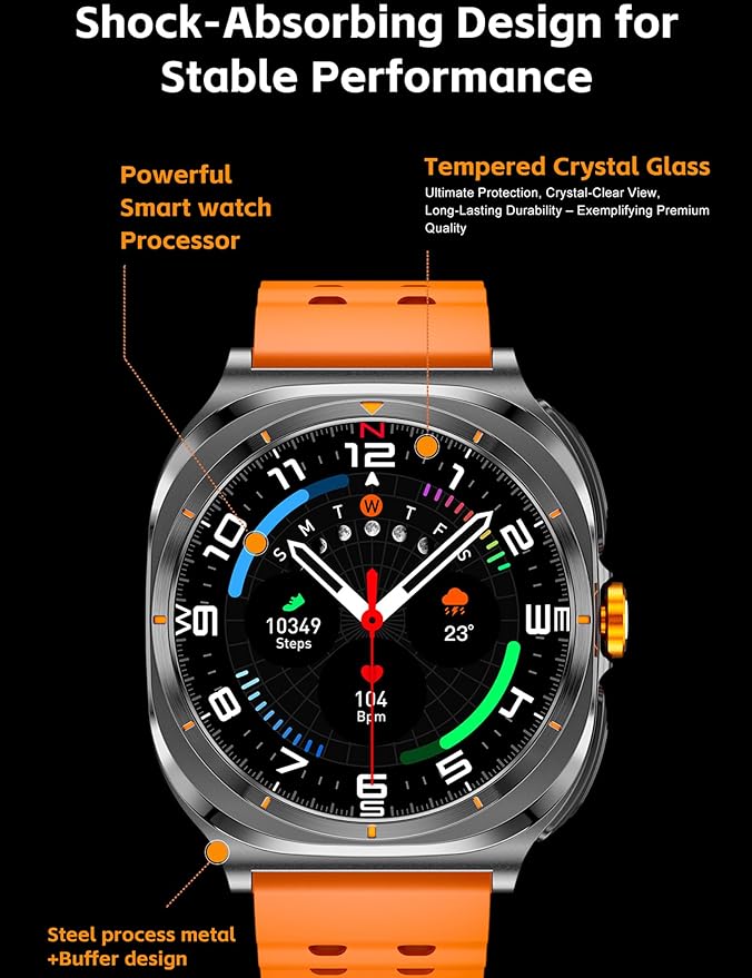 ZJX Smart Watch with Earbuds(Answer&Make Calls) 1.53" HD Screen Smartwatch for Men, Sports Watches 100+ Sports Modes (Cycling/Fitness/Hiking), Rugged Military Bluetooth Call Fitness Tracker