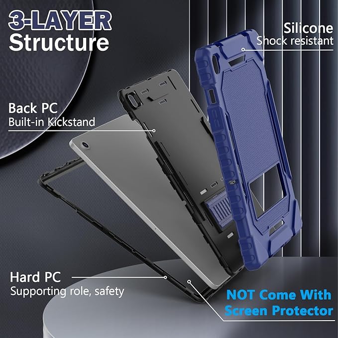 Grifobes for Samsung Galaxy Tab A9 Plus 11 Inch 2023 Cases, Heavy Duty Shockproof Rugged Cover for New Samsung Tablet A9+ 11" Case (SM-X210/X216/X218) with Kickstand for Kids, Navy Blue