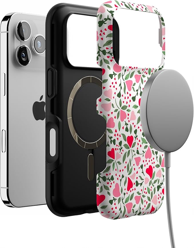 Casely iPhone 17 Pro Case | Vines of Love | Floral Heart | Bold Protective Design | Compatible with MagSafe