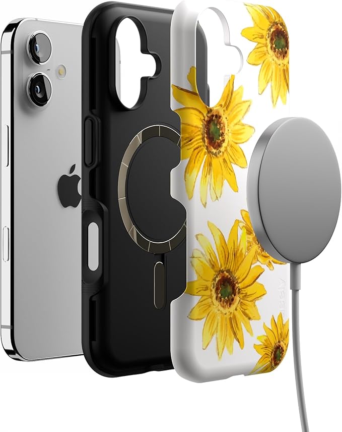 Casely iPhone 17 Case | Golden Garden | Yellow Sunflower | Bold Protective Design | Compatible with MagSafe
