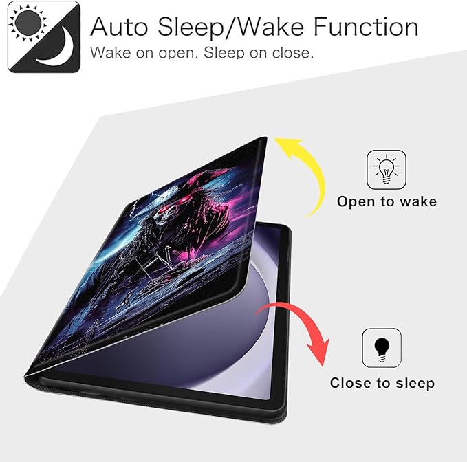 Case for Samsung Galaxy Tab A9+/A9 Plus 11” 2023 Model (SM-X210/X216/X218), Slim PU Leather Stand Cover with Auto Wake/Sleep, Multi-Angle Viewing & Shockproof, Ghostly Pirate 02