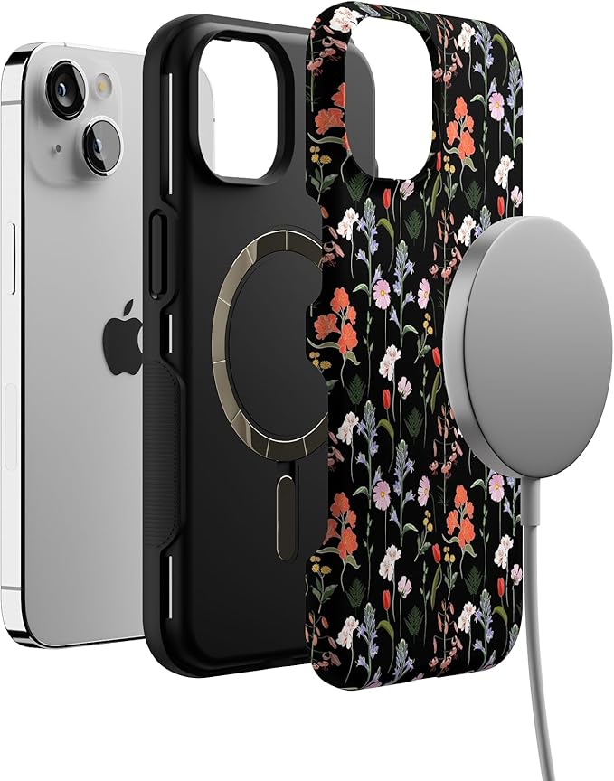 Casely iPhone 14 Case | Secret Garden | Mixed Floral | Compatible with MagSafe | Bold Protective Design