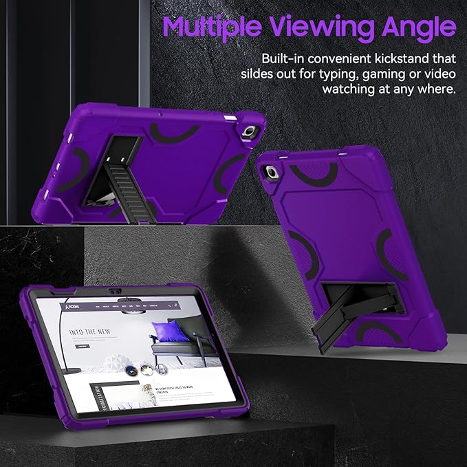 Case for Samsung Galaxy Tab A9+ 11 Inch 2023 Model (X210/X216/X218), Heavy Duty Shockproof Rugged Protective Case for Galaxy Tab A9 Plus Tablet (Dark Purple+Black)
