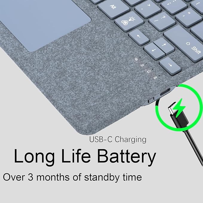 mobee Type Cover for Microsoft Surface Pro 13 inch, Compatible with Surface Pro 13"(11th Edition) / Pro 11 / Pro 10 / Pro 9 / Pro 8 / Pro X, Slim Keyboard with Trackpad Mouse, Backlit, & Pen Holder