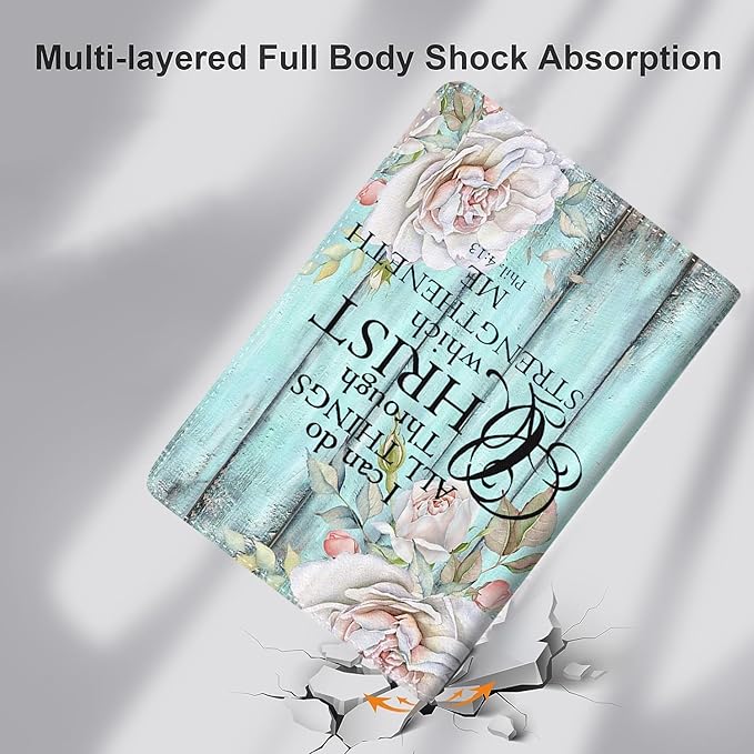 Case for Samsung Galaxy Tab A9 Plus 11 inch 2023，Slim Fit Foldable Standing Cover Case with Auto Sleep/Wake for Galaxy Tab A9+ 11’2023 (SM-X210/X216/X218)，Philippians 4-13 Flower Board