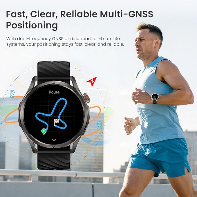 KOSPET Magic R10 GPS Smart Watch for Men, Stainless Steel Body, 50 Days Battery, 5ATM Waterproof, 180 Sport Modes for Outdoor Activity, 24/7 Heart Rate & Sleep Monitor (Black)