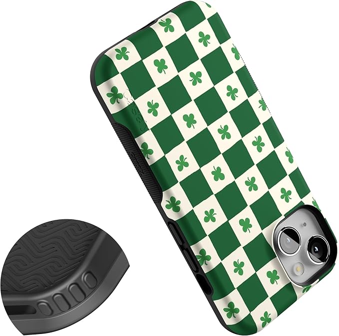 Casely iPhone 14 Case | Lucky You | Shamrock | Compatible with MagSafe | Bold Protective Design