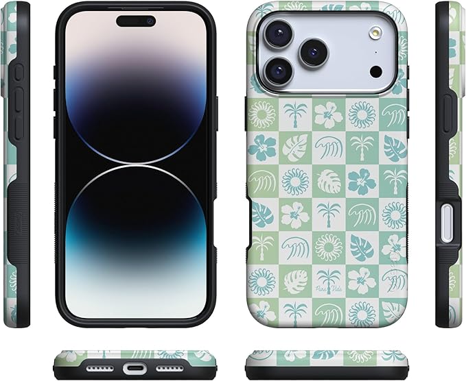Casely iPhone 17 Pro Case | Coastal Checkers | Pura Vida | Compatible with MagSafe | Bold Protective Design