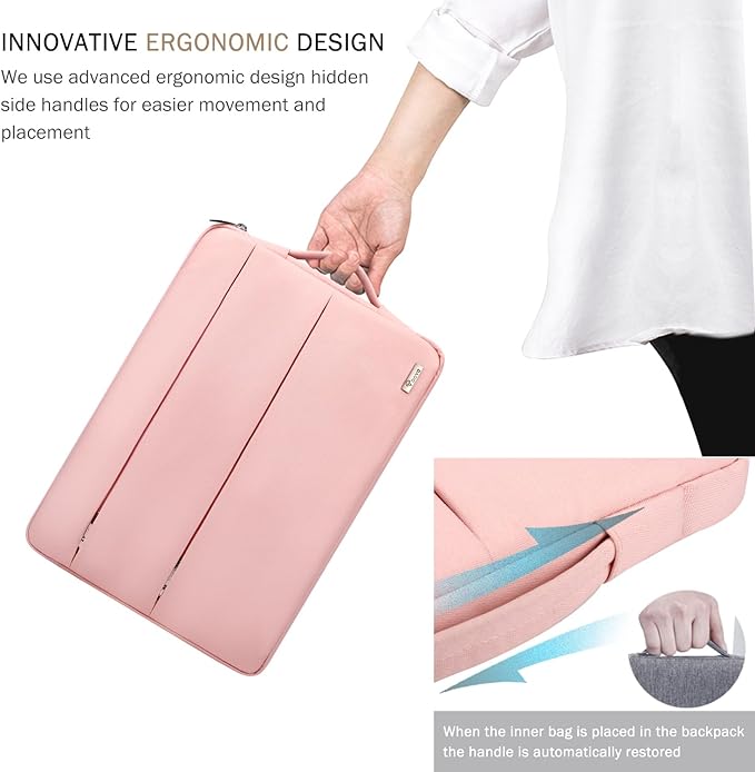 Voova 14 15 Inch Laptop Sleeve Case, Waterproof Computer Bag Cover Compatible with MacBook Air 15 M2/M3/M4 2022-2025, MacBook Pro 15, Hp chromebook 14, 14-15” Dell Lenovo Acer Asus, Pink