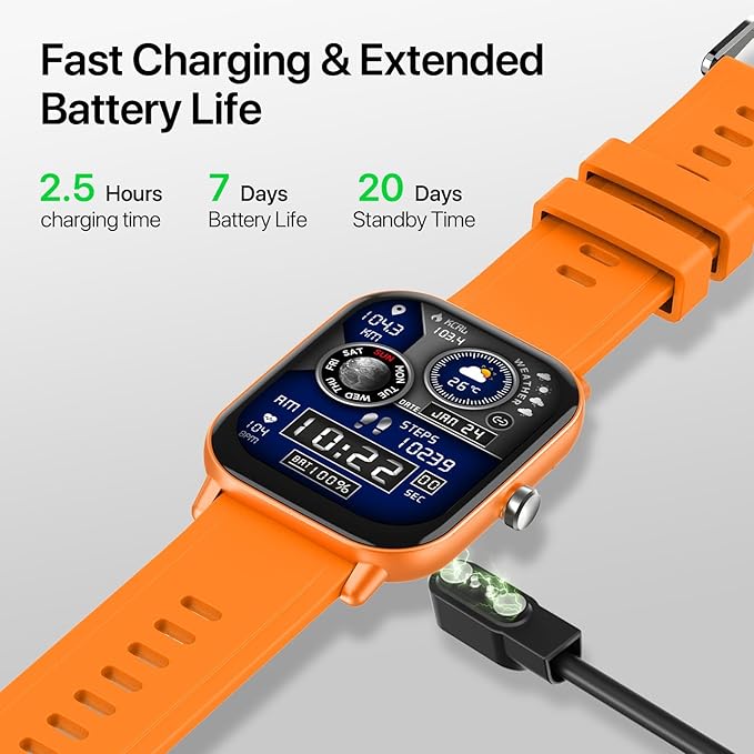 WalkerFit Smart Watch for Women/Men, 2.01'' HD Smartwatch with Bluetooth Call, 100+Sport Modes, Sleep Monitoring, IP67 Waterproof, Music Control for iPhone/Android, Fitness Tracker with Pedometer