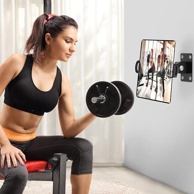 Dual Pull Tablet Wall Mount, Suitable for 4.7 to 12.9 inch Tablet or Smartphone, Medical Places, Factory，Homes, Classrooms（Black）