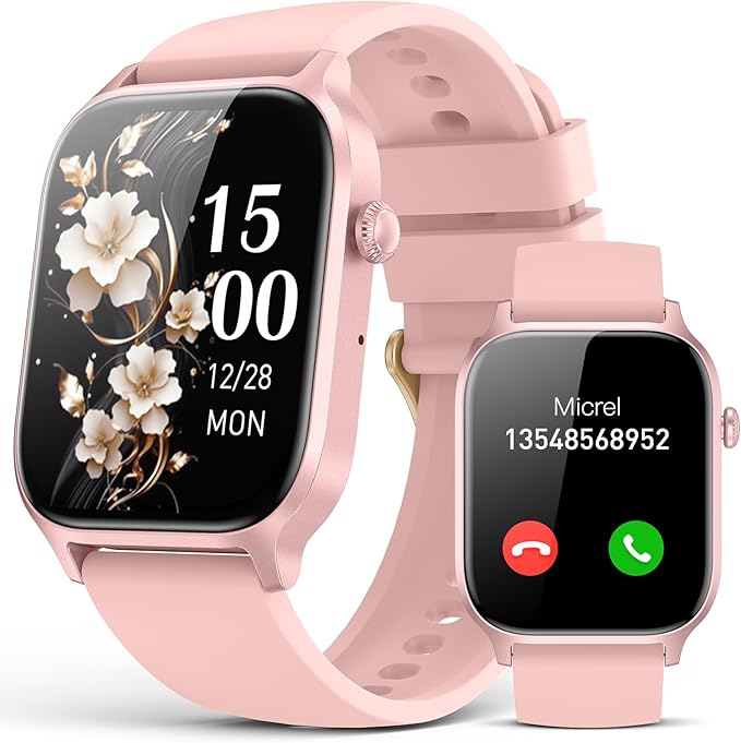 Smart Watches for Women Men, 1.85" HD Fitness Watch, Fitness Tracker with 110 Sports Modes, Step Counter/Sleep Monitor, IP68 Waterproof, Bluetooth Call & Music Control for iPhone/Android