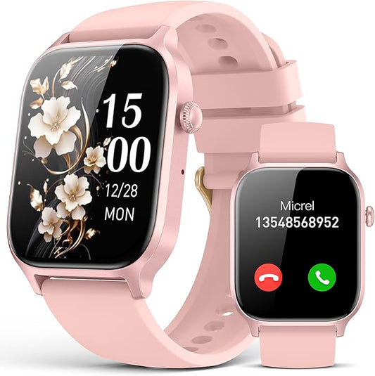 Smart Watches for Women Men, 1.85" HD Fitness Watch, Fitness Tracker with 110 Sports Modes, Step Counter/Sleep Monitor, IP68 Waterproof, Bluetooth Call & Music Control for iPhone/Android