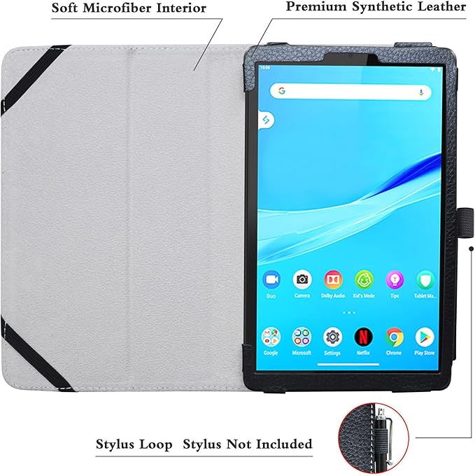 Bige for Lenovo Tab M8 Tablet Case - PU Leather Folio 2-Folding Stand Cover for Lenovo Tab M8 8" Tablet, Black