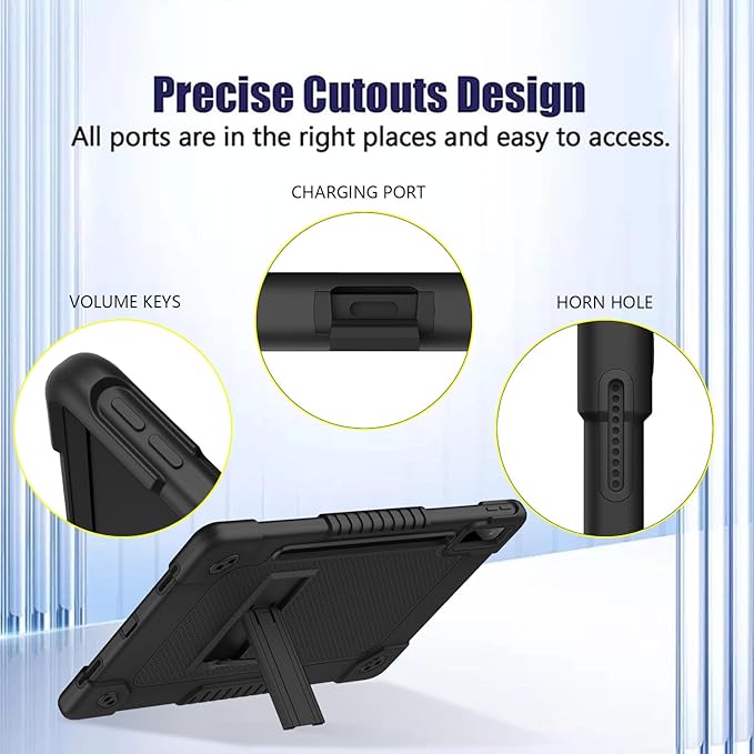 for Lenovo Tab P12 Case,for Lenovo Tab P12 12.7 Inch Tablet Case,Heavy Duty Kids Shockproof with Kickstand Shoulder Strap Cover for Lenovo Tab P12 2023/2024/Xiaoxin Pad Pro (Black/Black)