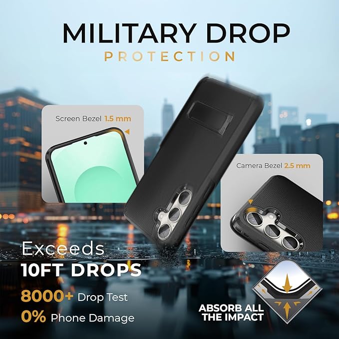 MOTIVE Designed for Samsung Galaxy s25 Plus Case with Belt Clip, Compatible with MagSafe Qi2, Dual-Layer 10FT Military Grade Drop Protection, Shockproof s25 Plus Holster Case 6.7” | Black