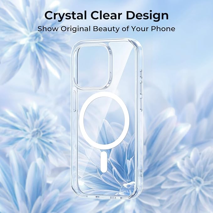 UNBREAKcable for iPhone 15 Pro Case, Compatible with MagSafe,Scratch Resistant for iPhone 15Pro, Anti Yellowing,Shockproof Protective Transparent Magnetic Clear 6.1" Case