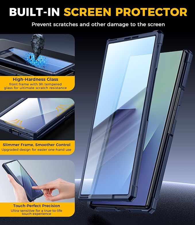 for Samsung Galaxy Z-Fold-7 Case: Magnetic Shockproof [Dual-Stand] [Hinge Protection] [Fit for Magsafe] [Anti-Scratch] [Anti Spy] Protective Phone Cover for ZFold 7 5G 2025 (Blue)