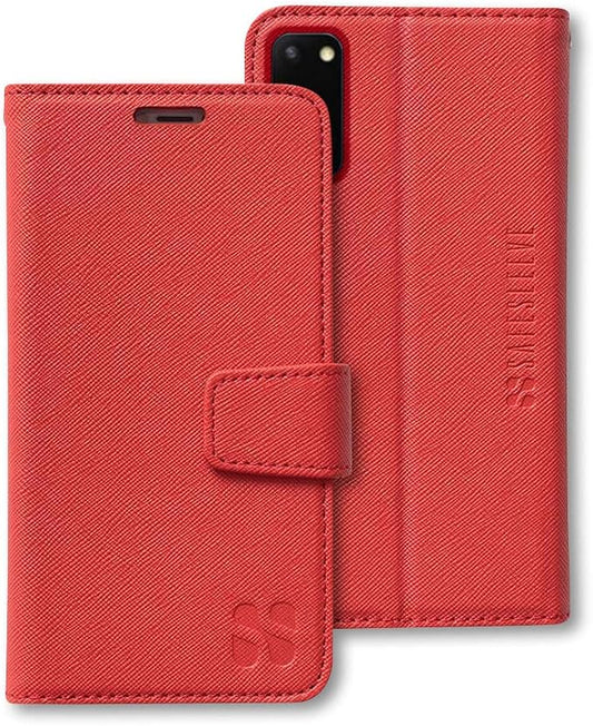 SafeSleeve EMF Protection Anti Radiation Samsung Galaxy Case: Galaxy S23 Plus RFID EMF Blocking Wallet Cell Phone Case (Red)