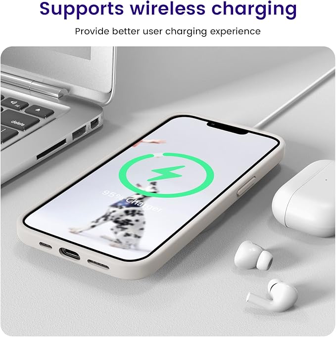 OTOFLY Designed for iPhone 14 Case, Silicone Shockproof Slim Thin Phone Case for iPhone 14 6.1 inch (Stone)