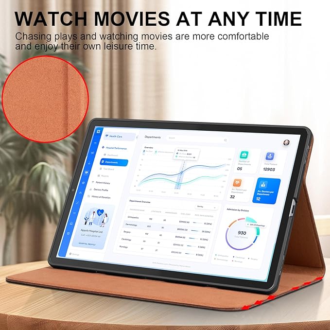 for Samsung Galaxy Tab S6 10.5 inch Case 2019 Model(SM-T860/T865/T867) Genuine Leather Cover Protective Shell,Auto Wake/Sleep.Brown