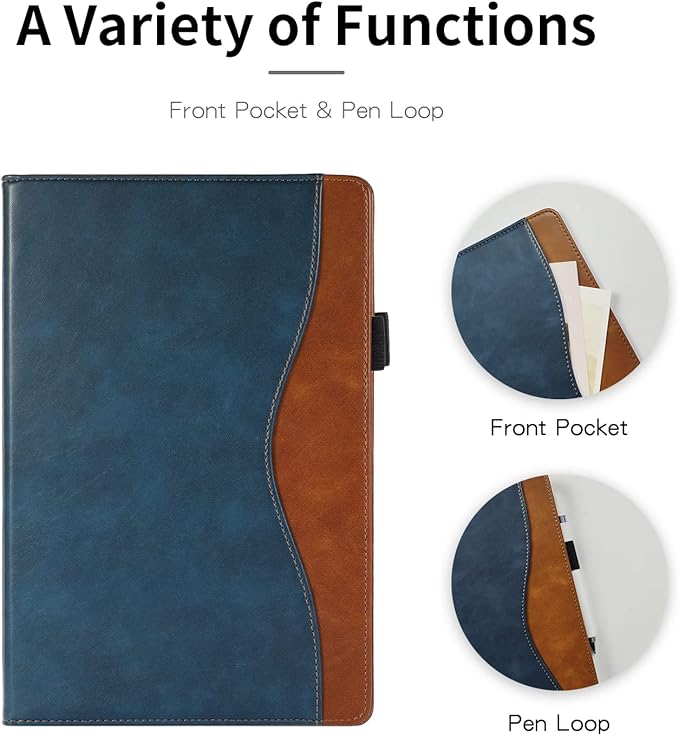 for Lenovo Tab M9 Case 9.0 inch (TB-310FU, 2023 Released) Business PU Leather Multi-Angle Stand Flip Case with Pencil Holder Card Slot for Lenovo Tab M9 9" Android Tablet-Turquoise