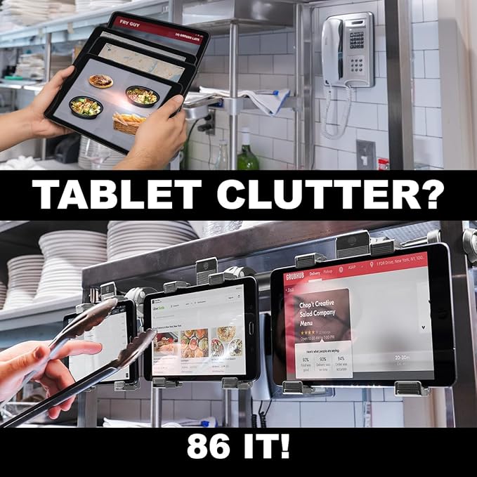 iBOLT Tablet Tower- Point of Purchase/POS Clamp Mount - with 3 TabDock Holders Perfect for Multiple delivery Applications (DoorDash, Uber eats, Postmates, etc.) Fits 7 to 10 inch Tablets