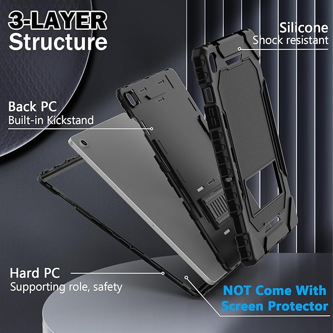 Grifobes for Samsung Galaxy Tab A9 Plus 11 Inch 2023 Cases, Heavy Duty Shockproof Rugged Cover for New Samsung Tablet A9+ 11" / 10.9" Case (SM-X210/X216/X218) with Kickstand for Kids, Black
