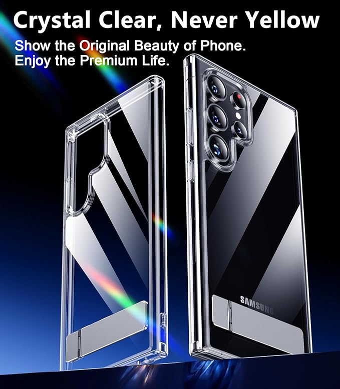 Red2Fire for Samsung Galaxy S24 Ultra Case, [Military Grade Drop Protection] Non-Slip Heavy Duty Full Body Shockproof Protection Phone Case for S24 Ultra Case 6.8 inch, Clear