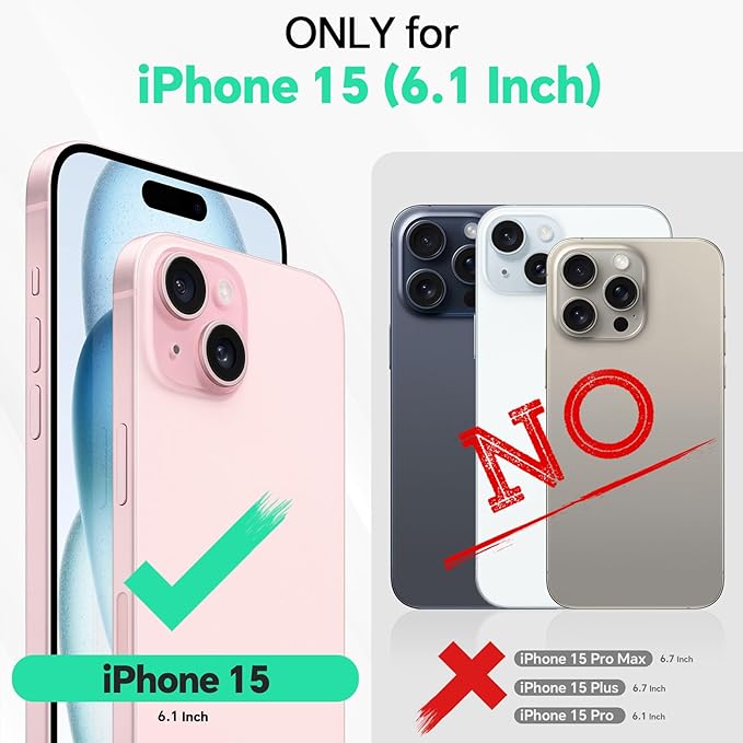 TUCCH Wallet Case for iPhone 15, [Detachable] 2-in-1 Stand RFID Blocking 4 Card Slot [Wireless Charging] Protective Case, Magnetic PU Leather Removable Folio Compatible with iPhone 15 6.1", Dark Blue