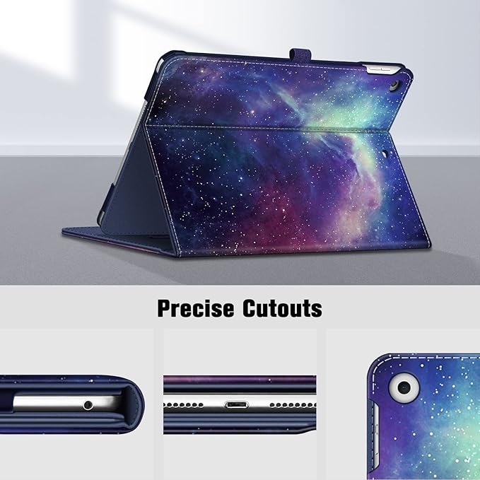Fintie Case for iPad 9th / 8th / 7th Generation (2021/2020/2019) 10.2 Inch - [Corner Protection] Multi-Angle Viewing Stand Cover with Pocket & Pencil Holder, Auto Sleep Wake, Galaxy