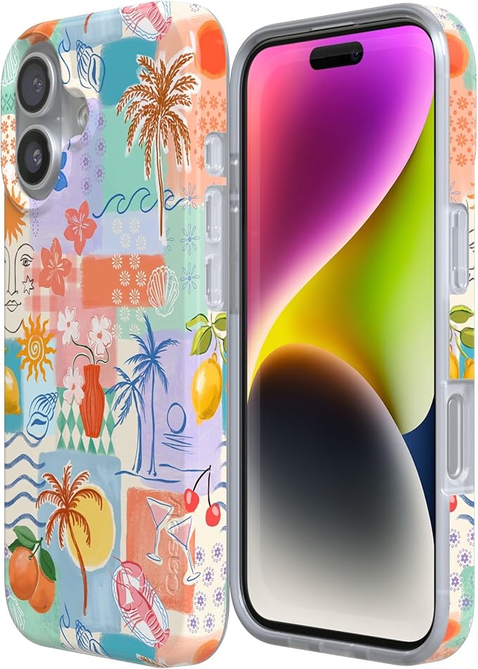 Casely iPhone 17 Case | Tropical Heat | Beachy Collage | Compatible with MagSafe | Classic Ultra Slim Design