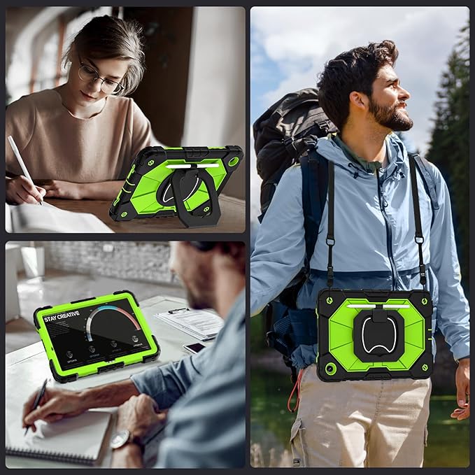 Case for Samsung Galaxy Tab A9+/A9 Plus 11 Inch (SM-X210/X216/X218) with Screen Protector/Rotating Stand/Pencil Holder,Military Grade Shockproof Cover for Galaxy Tab A 9 Plus Cases