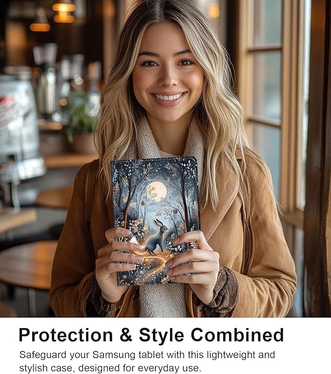 Case for Samsung Galaxy Tab S10 Plus/ S9 FE Plus/ S9 Plus 5G Tablet 12.4'', Slim PU Leather Stand Cover with Auto Wake/Sleep, Multi-Angle Viewing & Shockproof, Hare