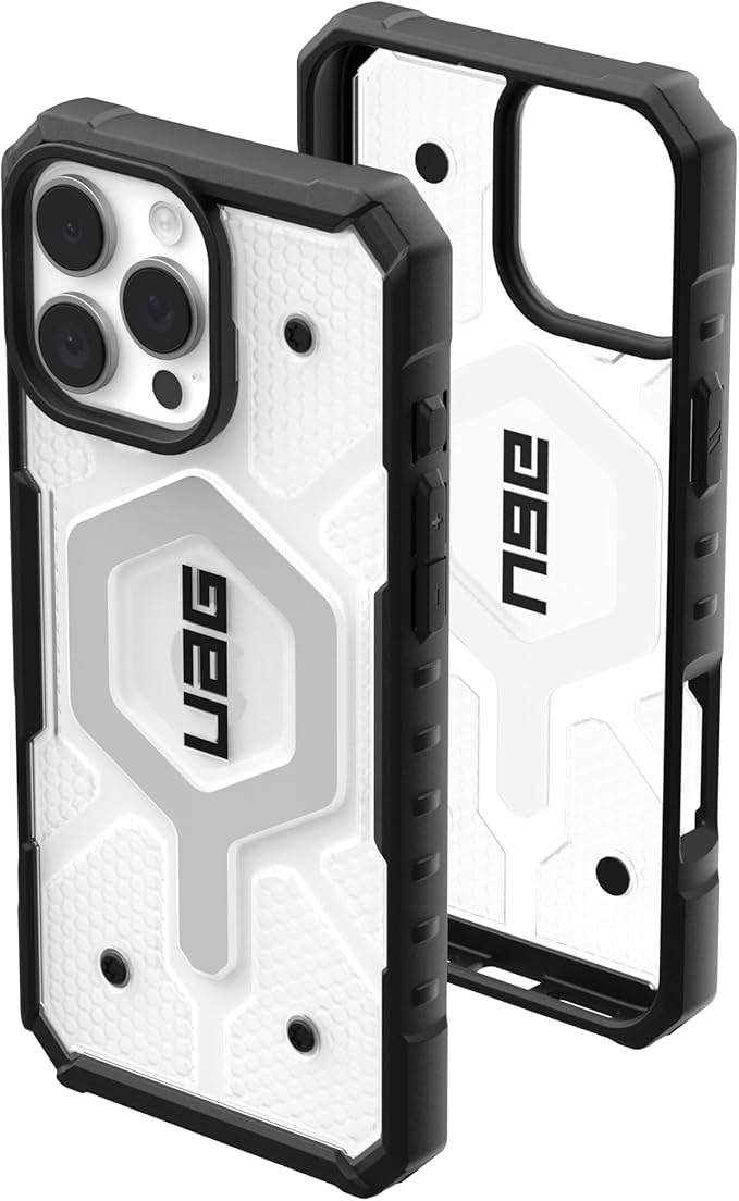 URBAN ARMOR GEAR UAG Designed for iPhone 16 Pro Max Case 6.9" Pathfinder Clear - Compatible with MagSafe Charging Rugged Shockproof Anti-Slip Military Grade Protective Cover, Ice